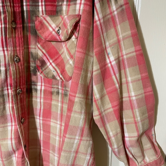 I am selling a men’s bleached garage flannel by Freeway Exchange size large. - Picture 3 of 4
